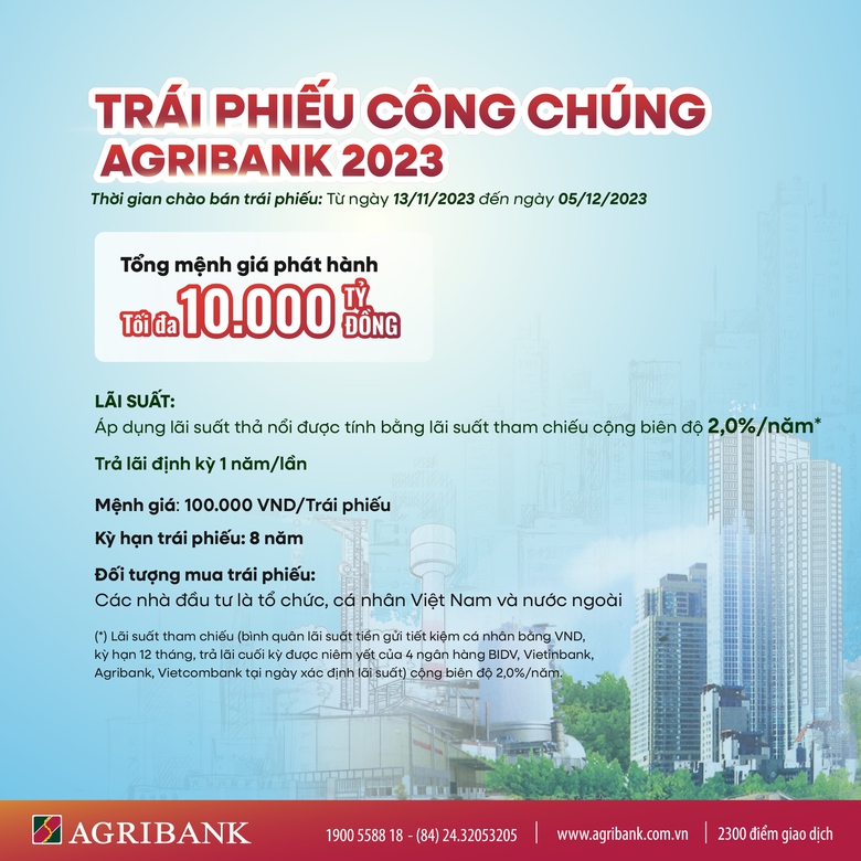 Agribank ph&aacute;t h&agrave;nh 10.000 tỷ đồng tr&aacute;i phiếu ra c&ocirc;ng ch&uacute;ng năm 2023 - Ảnh 2.