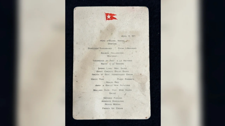 Thực đơn khoang hạng nhất tàu Titanic có giá trị hơn 2 tỷ đồng - Ảnh 1. Thực đơn khoang hạng nhất tàu Titanic có giá trị hơn 2 tỷ đồng - Ảnh 1.