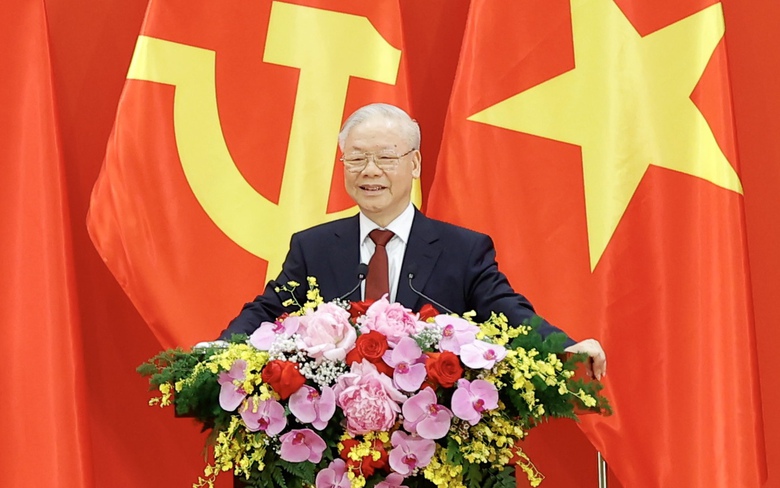 Tổng b&iacute; thư dẫn lời b&agrave;i h&aacute;t của nhạc sĩ Đỗ Nhuận n&oacute;i về quan hệ Việt - Trung