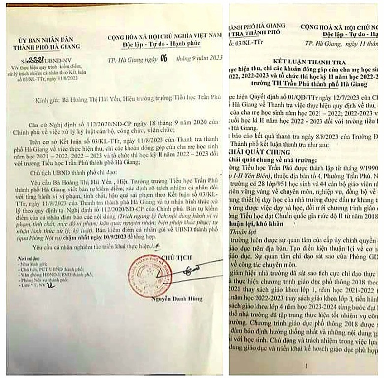 H&agrave; Giang một hiệu trưởng Trường tiểu học bị y&ecirc;u cầu kiểm điểm - Ảnh 2.