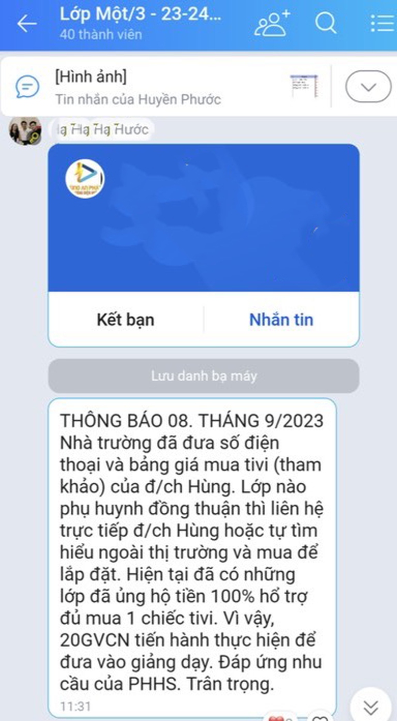 Khánh Hòa: Một trường học phải trả lại tiền huy động mua ti vi - Ảnh 1. Khánh Hòa: Một trường học phải trả lại tiền huy động mua ti vi - Ảnh 1.