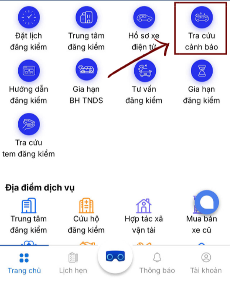 Tra cứu cảnh b&aacute;o phạt nguội tr&ecirc;n ứng dụng đặt lịch đăng kiểm thế n&agrave;o?- Ảnh 1.
