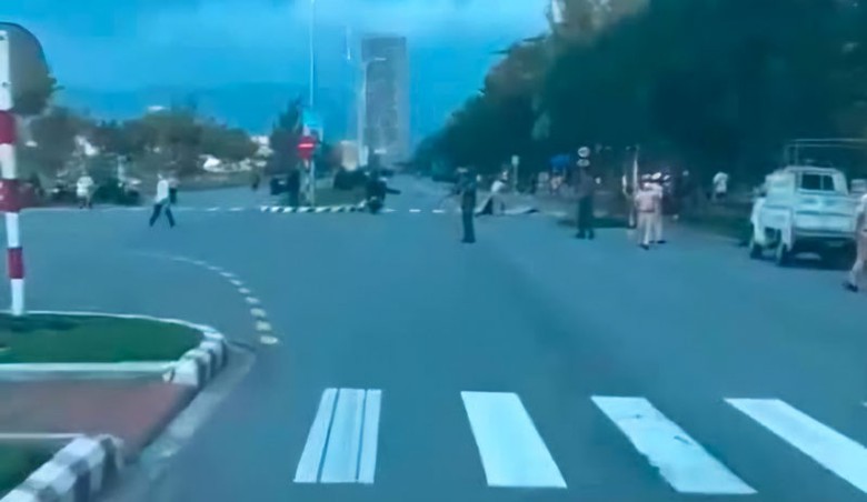 Hiện trường vụ TNGT.