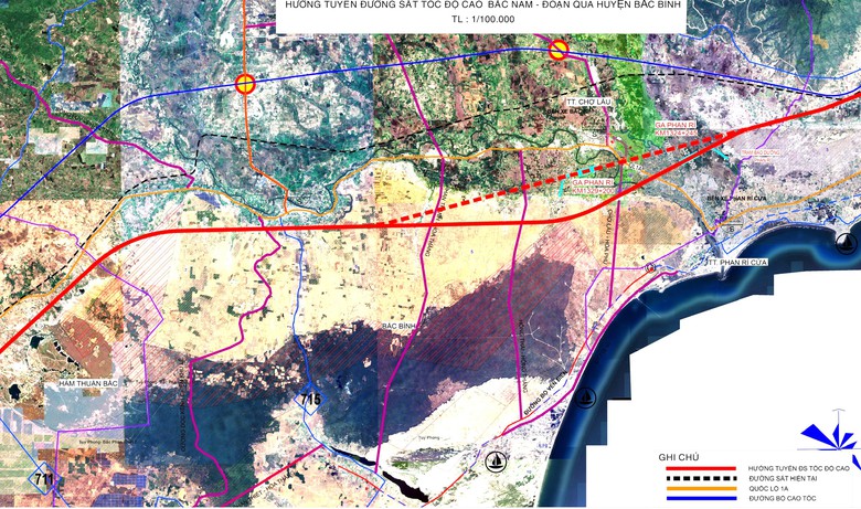 Khảo s&aacute;t vị tr&iacute; x&acirc;y ga đường sắt tốc độ cao Bắc - Nam ở B&igrave;nh Thuận- Ảnh 1.