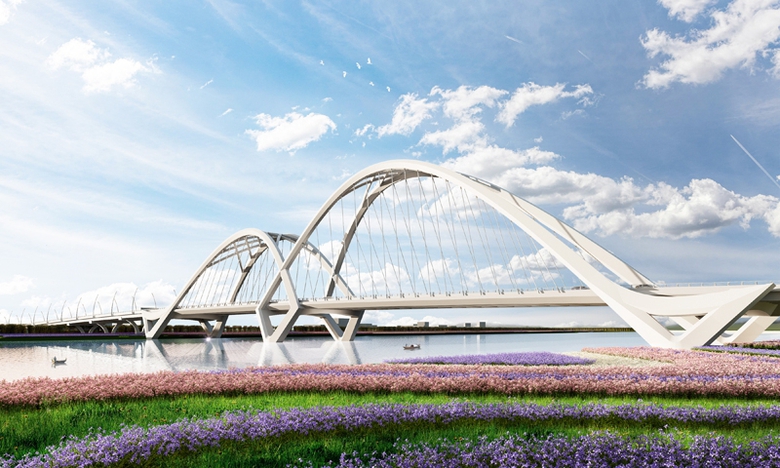 Hải Dương chốt cầu vượt s&ocirc;ng Th&aacute;i B&igrave;nh x&acirc;y dựng theo kiến tr&uacute;c "C&aacute;nh c&ograve;"- Ảnh 2.