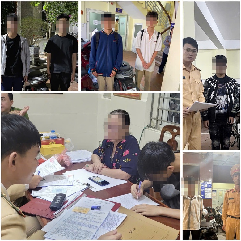 Nh&oacute;m học sinh đi xe m&aacute;y diễu phố: H&agrave;ng loạt phụ huynh bị xử l&yacute; v&igrave; giao xe cho con- Ảnh 1.