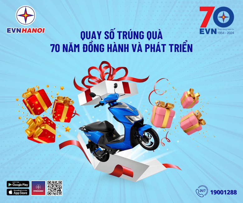 EVNHANOI tổ chức chương tr&igrave;nh "Quay số tr&uacute;ng qu&agrave; - 70 năm đồng h&agrave;nh, ph&aacute;t triển"- Ảnh 2.