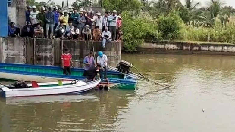 Hiện trường vụ TNGT đường thủy khiến thanh niên tử vong. Hiện trường vụ TNGT đường thủy khiến thanh niên tử vong.