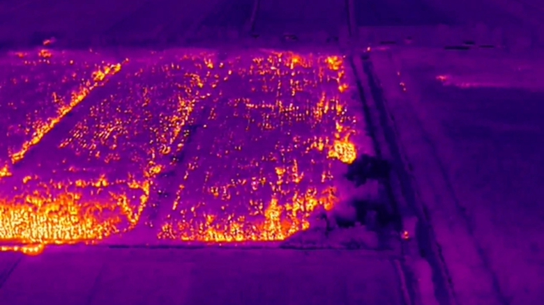 Đưa flycam tầm nhiệt hỗ trợ chữa ch&aacute;y rừng ở C&agrave; Mau- Ảnh 1.