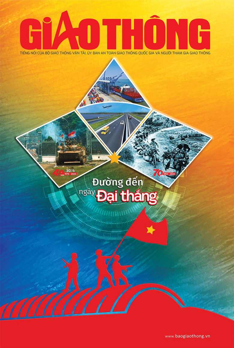 Trang nhất B&aacute;o Giao th&ocirc;ng số đặc biệt Đường đến ng&agrave;y Đại thắng.