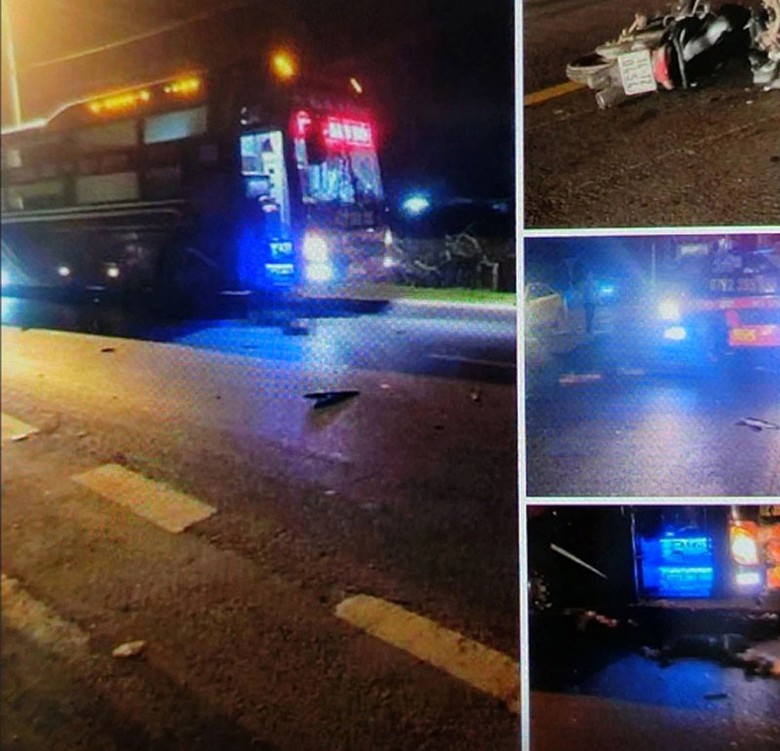 Hiện trường vụ tai nạn tr&ecirc;n quốc lộ 18 khiến 2 người đi xe m&aacute;y tử vong tại chỗ.