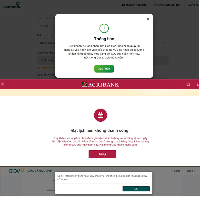 Mở b&aacute;n v&agrave;ng trực tuyến, c&aacute;c ng&acirc;n h&agrave;ng qu&aacute; tải kh&aacute;ch đăng k&yacute;- Ảnh 1.