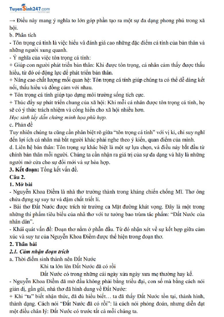 Đ&aacute;p &aacute;n m&ocirc;n Ngữ Văn tốt nghiệp THPT 2024 chuẩn x&aacute;c nhanh nhất- Ảnh 2.