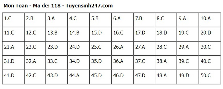 Đ&aacute;p &aacute;n m&ocirc;n To&aacute;n THPT 2024 tất cả 24 m&atilde; đề chuẩn nhanh nhất- Ảnh 18.