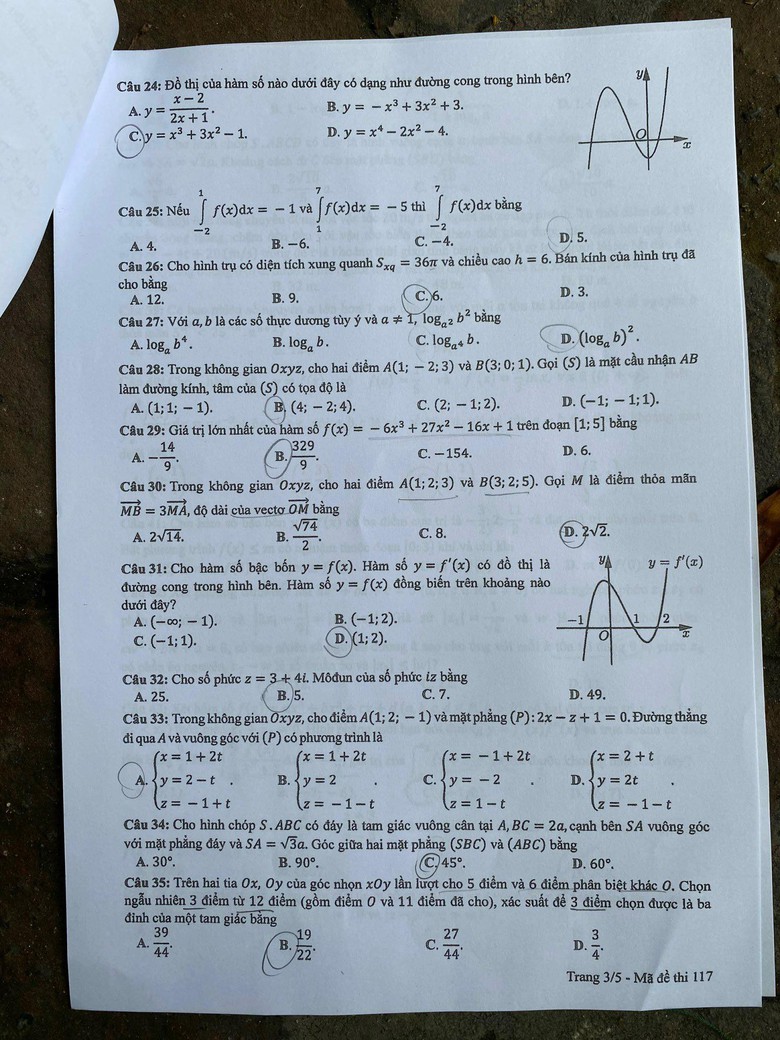 Đề thi m&ocirc;n To&aacute;n THPT 2024 tất cả 24 m&atilde; đề nhanh nhất- Ảnh 10.