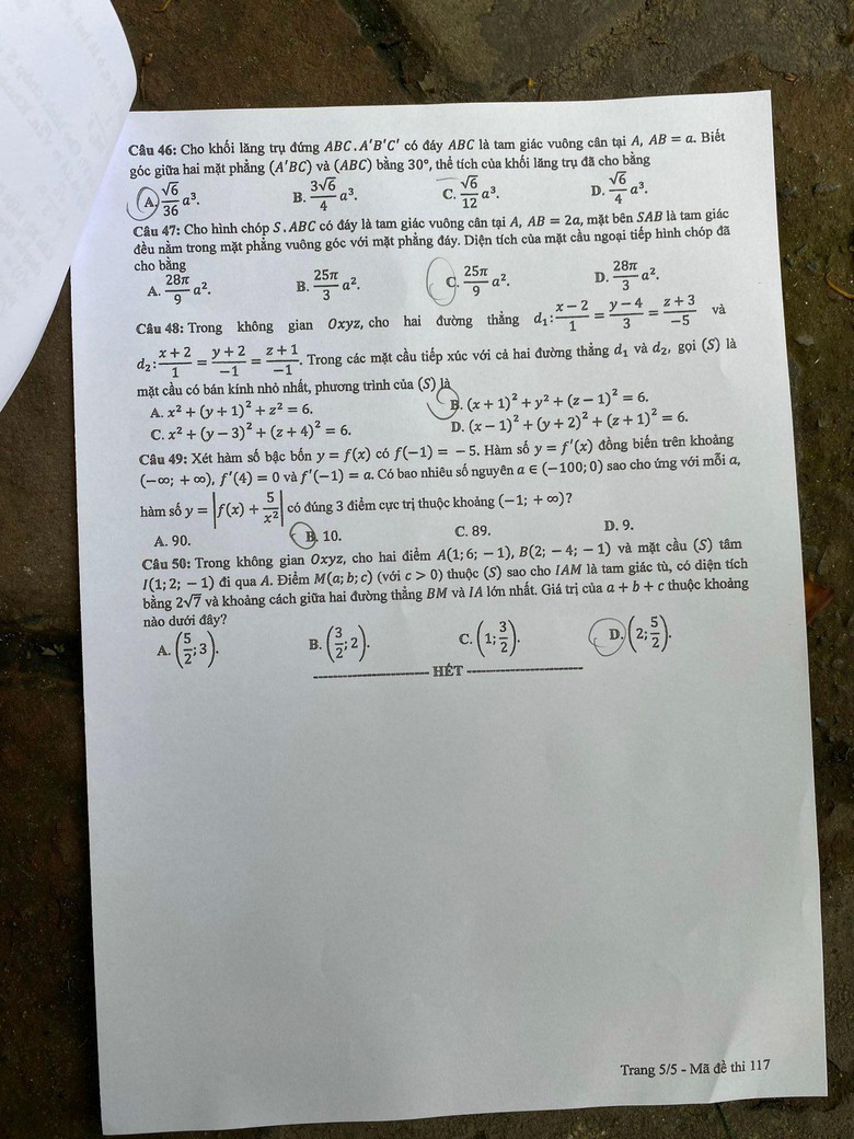 Đề thi m&ocirc;n To&aacute;n THPT 2024 tất cả 24 m&atilde; đề nhanh nhất- Ảnh 13.