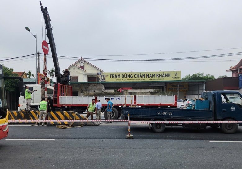 Hải Ph&ograve;ng ho&agrave;n tất đ&oacute;ng điểm mở QL10 ở ch&acirc;n cầu Qu&yacute; Cao- Ảnh 1.