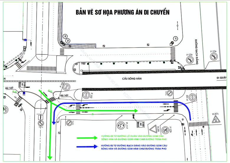Đ&agrave; Nẵng th&iacute; điểm giao th&ocirc;ng 2 chiều ở đường gom ph&iacute;a Nam cầu S&ocirc;ng H&agrave;n- Ảnh 2.