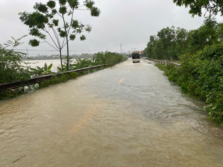 H&agrave; Nội: Tr&agrave;n bờ bao c&aacute;nh đồng ở S&oacute;c Sơn, h&agrave;ng trăm h&eacute;c ta l&uacute;a bị nhấn ch&igrave;m- Ảnh 2.