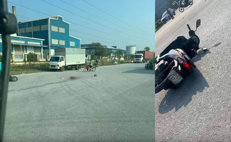 Hiện trường vụ tai nạn khiến một nữ công nhân tử vong. Hiện trường vụ tai nạn khiến một nữ công nhân tử vong.