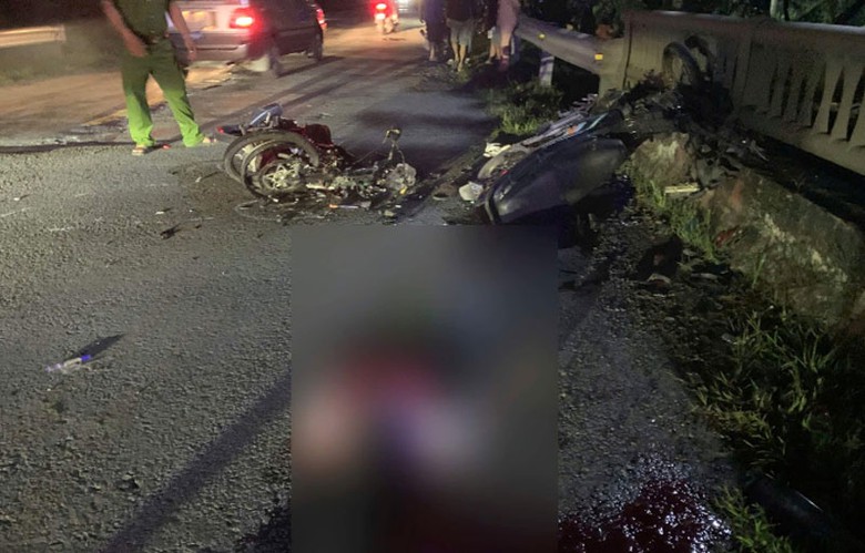 Hiện trường vụ tai nạn tr&ecirc;n quốc lộ N2 l&agrave;m một người tử vong.