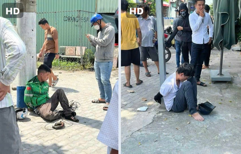 Bị vây bắt, hai tên cướp rút dao đâm người dân bị thương- Ảnh 1. Bị vây bắt, hai tên cướp rút dao đâm người dân bị thương- Ảnh 1.