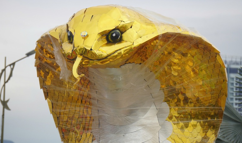 Lộ diện linh vật rắn tại đường hoa Tết Đ&agrave; Nẵng- Ảnh 4.