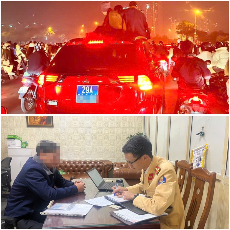 T&agrave;i xế &ocirc; t&ocirc; biển xanh chở 3 người tr&ecirc;n n&oacute;c xe bị phạt thế n&agrave;o?- Ảnh 1.