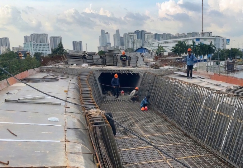 Nhà thầu đua tiến độ thi công nút giao An Phú- Ảnh 1. Nhà thầu đua tiến độ thi công nút giao An Phú- Ảnh 1.