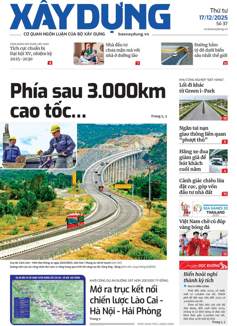 Trang nhất B&aacute;o X&acirc;y dựng số 37 ra ng&agrave;y 17/12/2025.