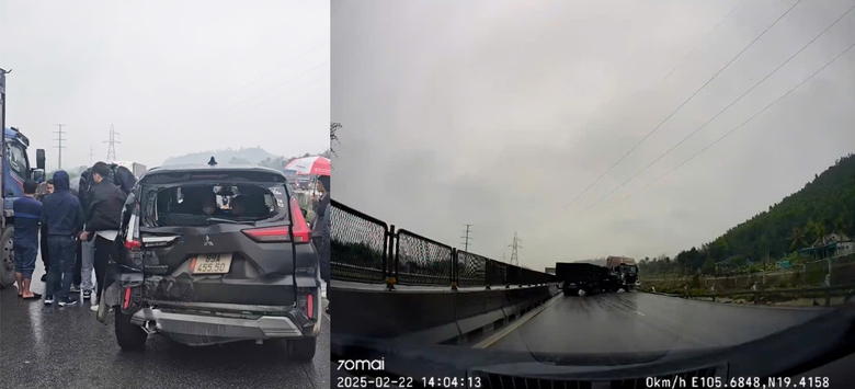 Va chạm li&ecirc;n ho&agrave;n, cao tốc từ Thanh H&oacute;a về Nghệ An &aacute;ch tắc- Ảnh 1.