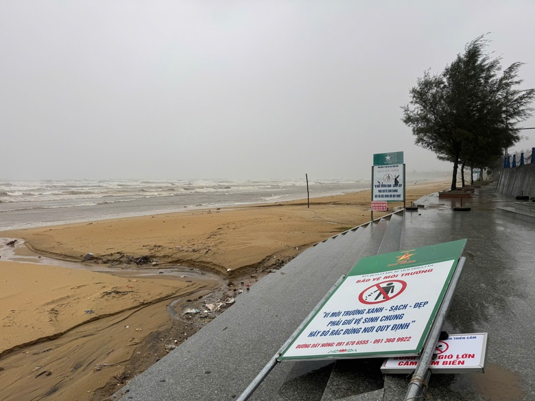 B&atilde;o số 5 quần thảo Nghệ An, đường phố Cửa L&ograve; ngập s&acirc;u, nhiều c&acirc;y xanh g&atilde;y đổ- Ảnh 46.