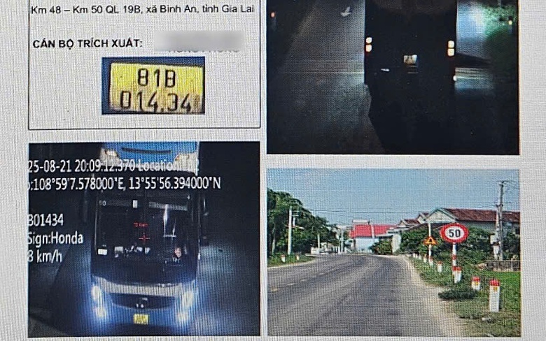 Vi phạm tốc độ 16 lần trong hai th&aacute;ng, xe kh&aacute;ch ở Gia Lai bị phạt hơn 63 triệu đồng
