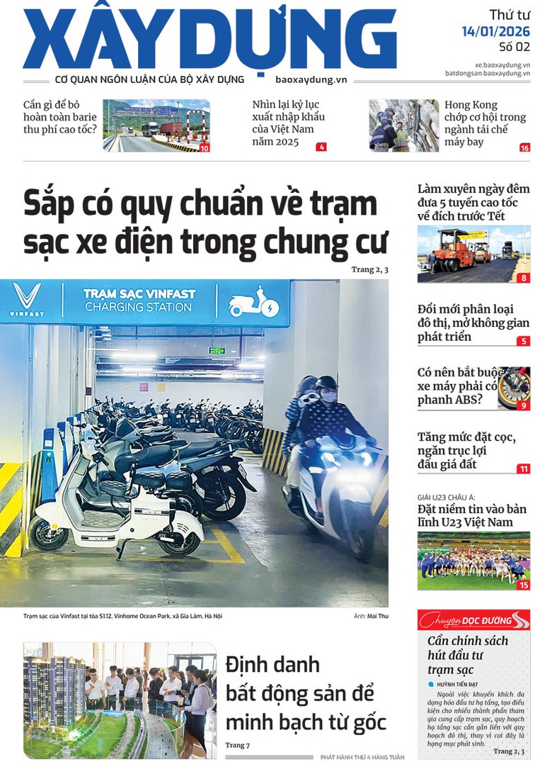 Trang nhất B&aacute;o X&acirc;y dựng số 2 ra ng&agrave;y 14/1/2026.