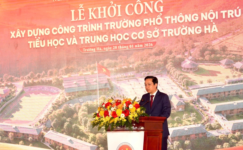 Tổng B&iacute; thư T&ocirc; L&acirc;m dự lễ khởi c&ocirc;ng x&acirc;y dựng trường phổ th&ocirc;ng nội tr&uacute; tại Cao Bằng- Ảnh 2.