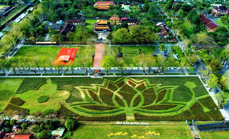 Đo&aacute; hoa sen khổng lồ b&ecirc;n Kinh th&agrave;nh Huế sẵn s&agrave;ng đ&oacute;n tết B&iacute;nh Ngọ 2026- Ảnh 1.