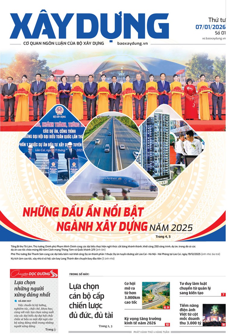Trang nhất B&aacute;o X&acirc;y dựng số 1 ra ng&agrave;y 7/1/2026.