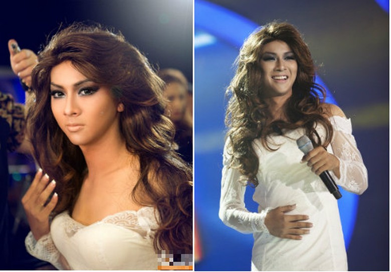 Trong chương tr&igrave;nh Gương mặt th&acirc;n quen 2014, Ho&agrave;i L&acirc;m đ&atilde; chứng tỏ biệt t&agrave;i đ&oacute;ng giả nữ kh&ocirc;ng hề thua k&eacute;m bố Ho&agrave;i Linh khi h&oacute;a th&acirc;n th&agrave;nh c&ocirc;ng c&aacute;c ca sĩ Celine Dion, Đ&ocirc;ng Nhi, Adele v&agrave; ấn tượng nhất l&agrave; nghệ nh&acirc;n H&agrave; Thị Cầu.