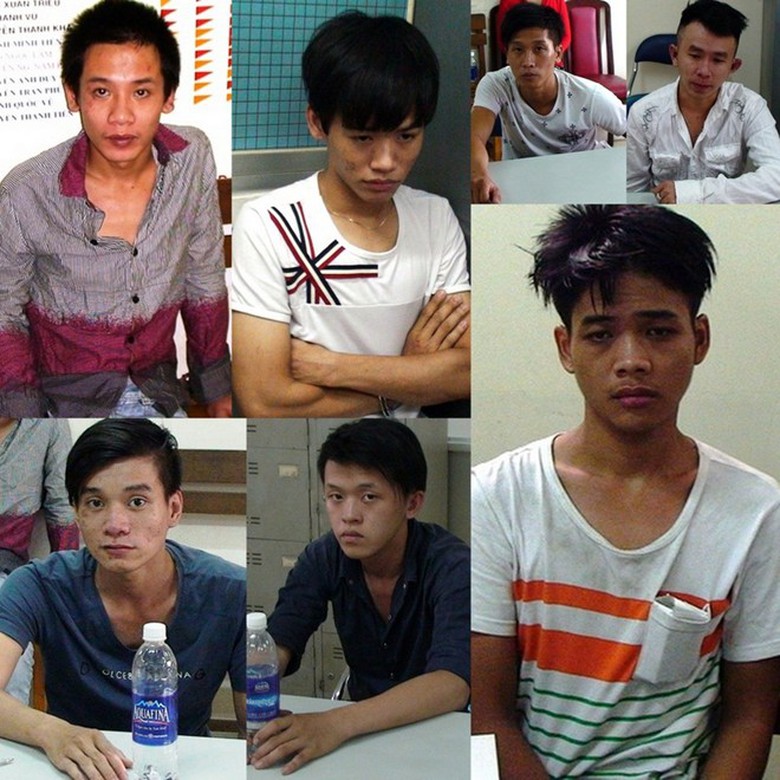 C&aacute;c t&ecirc;n cướp bị c&ocirc;ng an bắt giữ. 