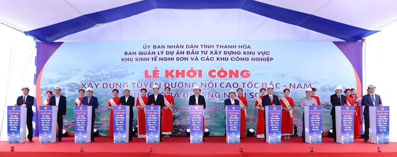 Khởi c&ocirc;ng dự &aacute;n đường nối cao tốc Bắc-Nam, Quốc lộ 1 đi cảng Nghi Sơn