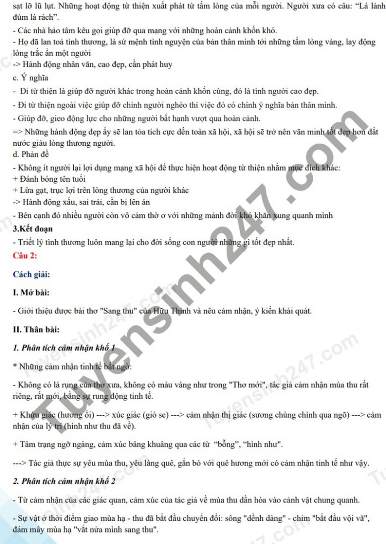 Đề thi v&agrave;o lớp 10 m&ocirc;n Ngữ văn tỉnh Quảng Trị năm 2021