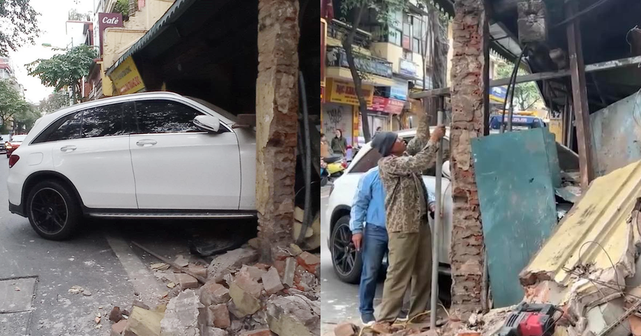 Xe Mercedes tông đổ tường nhà cổ tại Hà Nội: Nữ tài xế vi phạm nồng độ cồn - Ảnh 1.