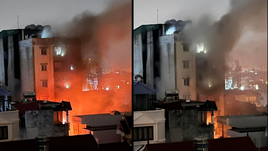 Vụ cháy chung cư ở Khương Hạ: Giây phút cả nhà thoát nạn nhờ chiếc thang dây - Ảnh 2.