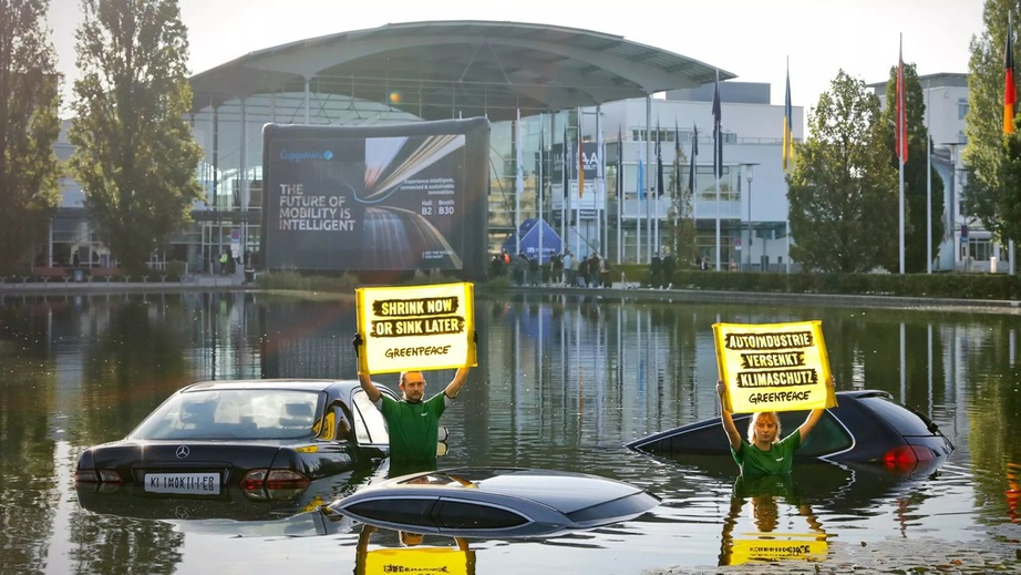 Nhấn chìm Mercedes-Benz xuống hồ nước để phản đối ô nhiễm - Ảnh 1.