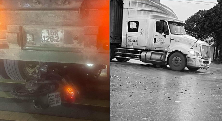 Lái xe Container lùi thiếu quan sát, một người đi xe máy bị cán tử vong- Ảnh 1.
