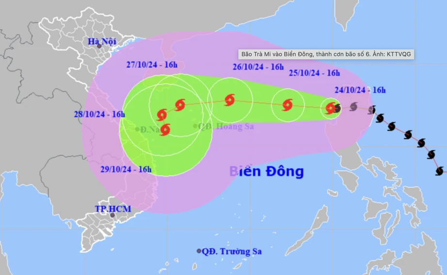 Bão Trami đã vào Biển Đông, trở thành cơn bão số 6 từ đầu năm đến nay- Ảnh 1.