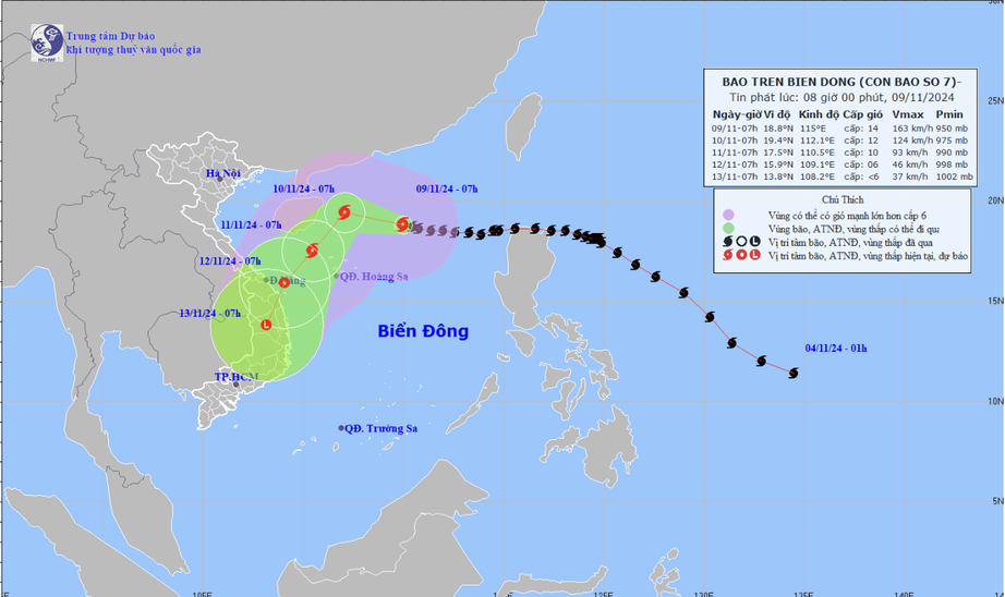 Bão số 7 Yinxing dự báo suy yếu thành áp thấp nhiệt đới- Ảnh 1.