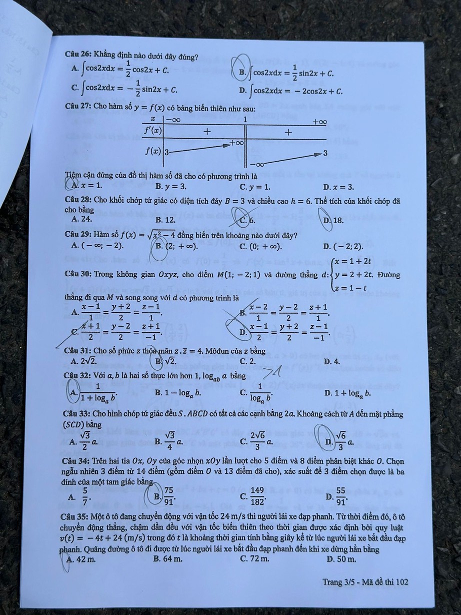 Đề thi môn Toán THPT 2024 tất cả 24 mã đề nhanh nhất- Ảnh 3.