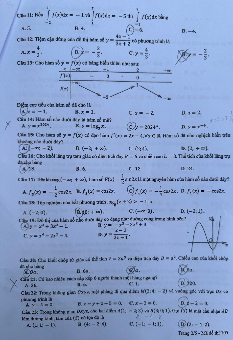 Đề thi môn Toán THPT 2024 tất cả 24 mã đề nhanh nhất- Ảnh 15.