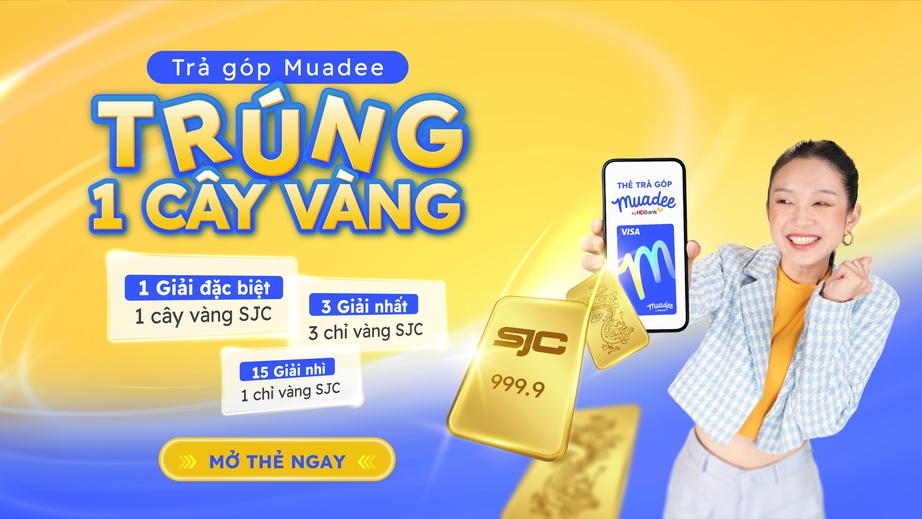 Trúng vàng cực nhàn với thẻ trả góp Muadee by HDBank- Ảnh 1.